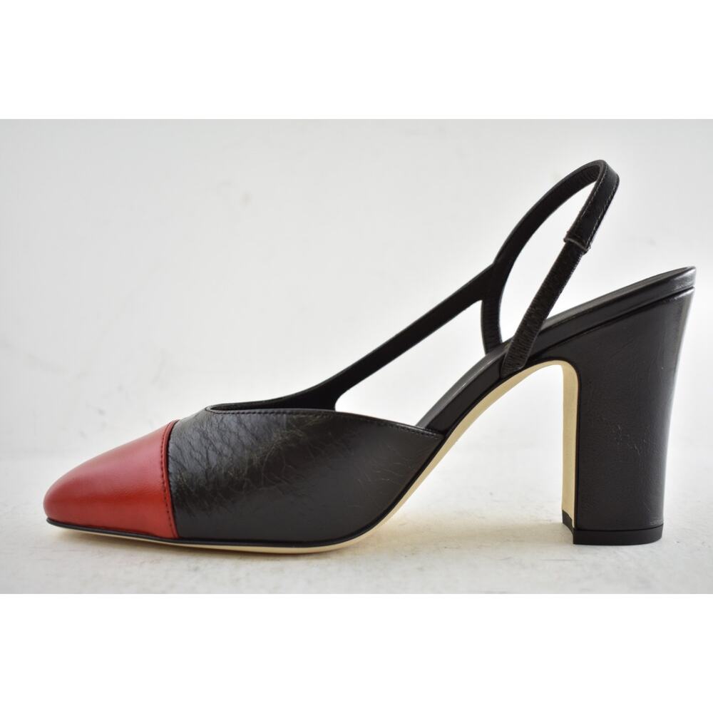 Chanel 26S Blazy Dark Brown Red CC Coco Sling Slingback Block Heel Pump 38c - Picture 13 of 16